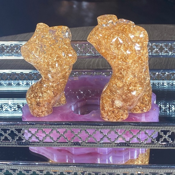 Gold Nude Woman Body Mini Statue Resin Art - Picture 3 of 16